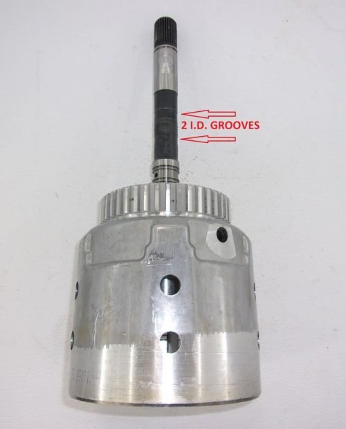 4L60E INPUT DRUM WITH SHAFT, 05-06, TWO ID LINES ON THE SHAFT
